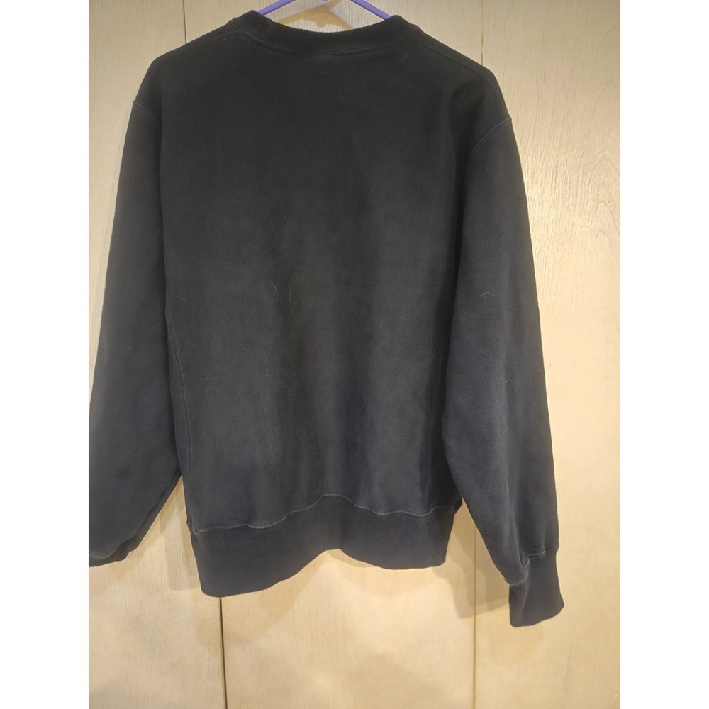 Champion Reverse Weave crewneck sweatshirt in black featuring large embroidered - Picture 5 of 7